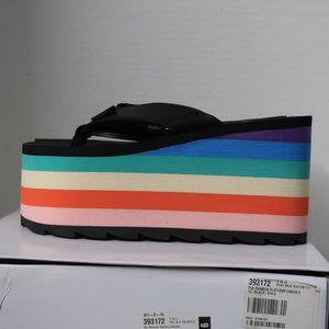 YRU Pixi Rainbow Mega Platform Flip Flops